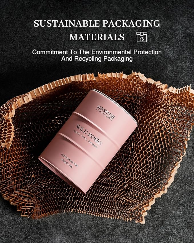 M&SENSE Wild Rose Large Natural Scented Candle, 120 Hours Long Lasting Soy Candles 21.2oz, Stress Relief Luxury Aromatherapy Candles for Women, Romantic Candle Valentines Day Gifts for Her - Bloomnest