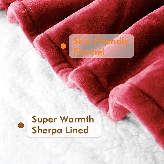 Tirrinia Sherpa Wearable Blanket With Sleeves, Full Body Throw Reading Wrap TV Blankets - Bloomnest