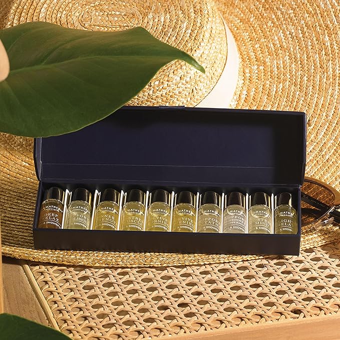 Aromatherapy Associates Essential Oil Blends – Luxury Shower and Body Oils for Dry Skin, Daily Aromatherapy Care for Men & Women, 10-Pack (0.10 fl oz Each) in Decorative Gift Box - Bloomnest
