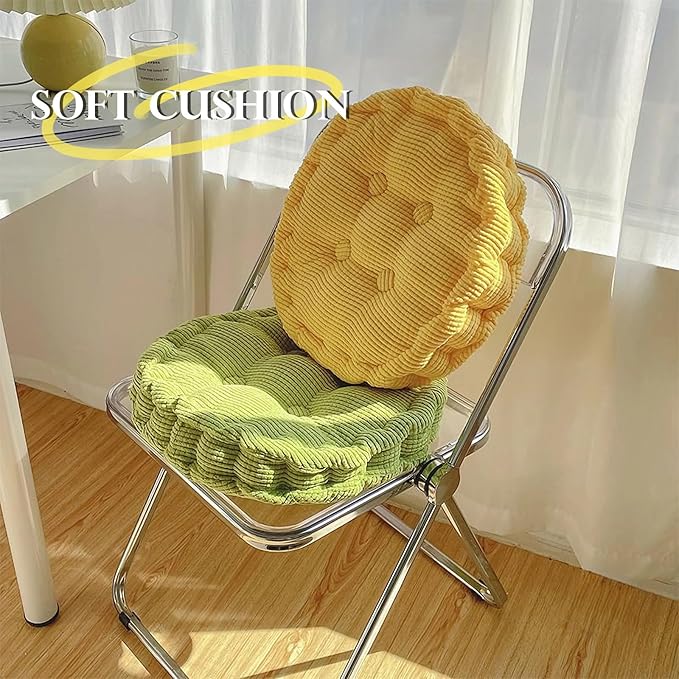 Large Square and Round Floor Cushions for Adults 2 Pack Meditation Floor Pillow Sky Blue Corduroy Floor Seat Pillows Cushion for Living Room Balcony Tatami Yoga,18x18 Inch - Bloomnest