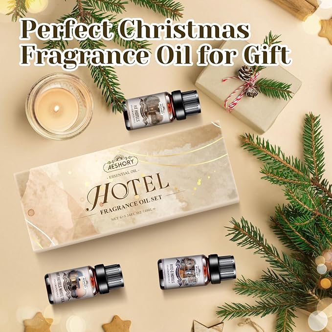 Hotel Diffuser Oils Gift Set - 6x10ML Luxury Fragrance Oil Blend, Hotel Scent Essential Oils Set for Diffuser, Candle, Soap Making Scents - Bloomnest
