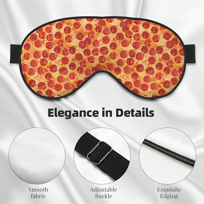 Pizza Pepperoni Sleeping Eye Mask Eye Mask for Sleeping Soft Comfort Eye Shade Blackout Eye Cover for Deep Rest Travel Nap Meditation - Bloomnest