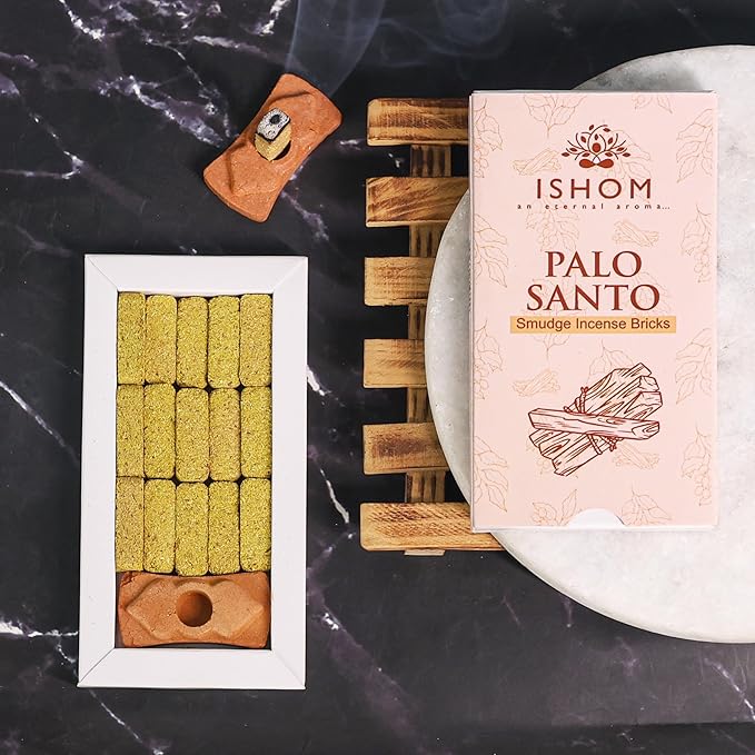 Smudge Incense Bricks 45 Pack Combo - Palo Santo, White Sage, Sandal Oudh for Cleansing Negative Energy & Protection - Yoga Meditation Aromatherapy - Perfect Sage Sticks Alternative AROVATIKA