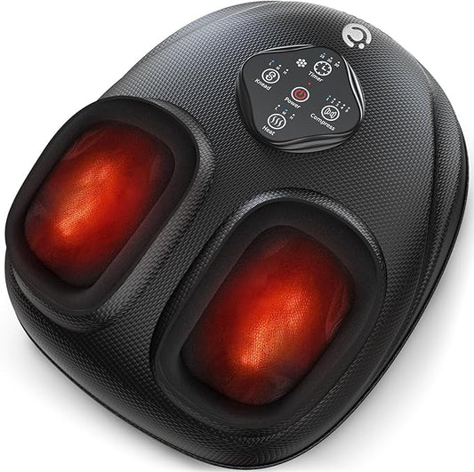 CooCoCo FSA Eligible Foot Massager with Heat, Upgraded Shiatsu Feet Massager for Plantar Fasciitis, Neuropathy, Gifts for Women Men Mom, Feet Massage Machine with Kneading, Compression, Size 14 - Bloomnest