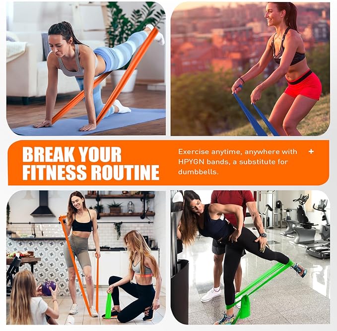 Resistance Bands, Exercise Bands, Physical Therapy Bands for Strength Training, Yoga, Pilates, Stretch Elastic Band with Different Strengths, Workout Bands for Home Gym - Bloomnest