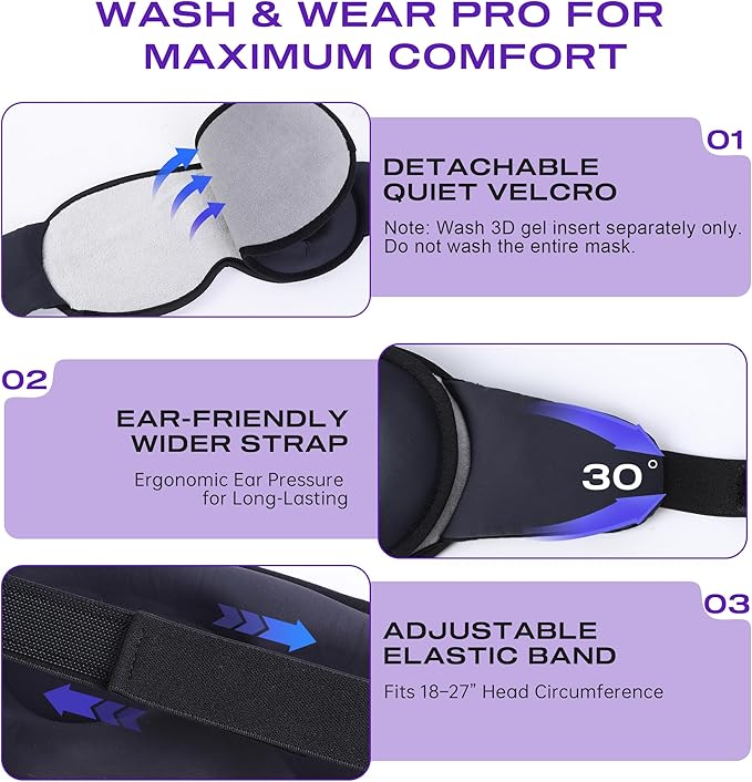 Sleep Mask Headphones Bluetooth 5.4 with 3D Removable Hot & Cold Compress, TOPOINT Weighted Eye Mask Blackout Soft, Cooling Breathable for Women Men Deep Sleep Relax Tired Eyes Migraine Office Travel - Bloomnest