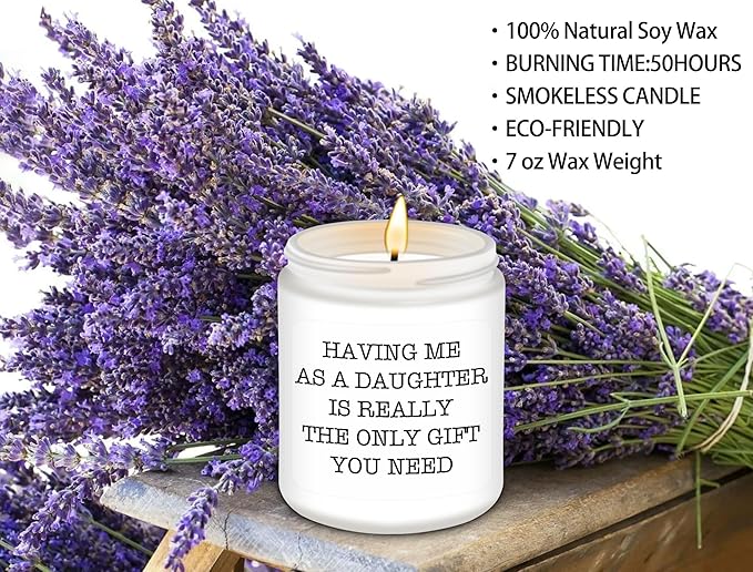 Gifts for Mom Dad from Daughter - Funny Mom Dad Birthday Gift, Mothers Fathers Day Birthday Thanksgiving Christmas Lavender Candles Gifts from Daughter - Bloomnest