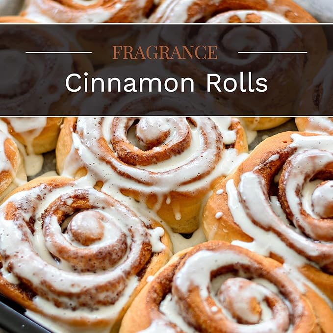 Candle-lite Scented Candles, Cinnamon Rolls Fragrance, One 18 oz. Single-Wick Aromatherapy Candle with 110 Hours of Burn Time, Brown Color - Bloomnest