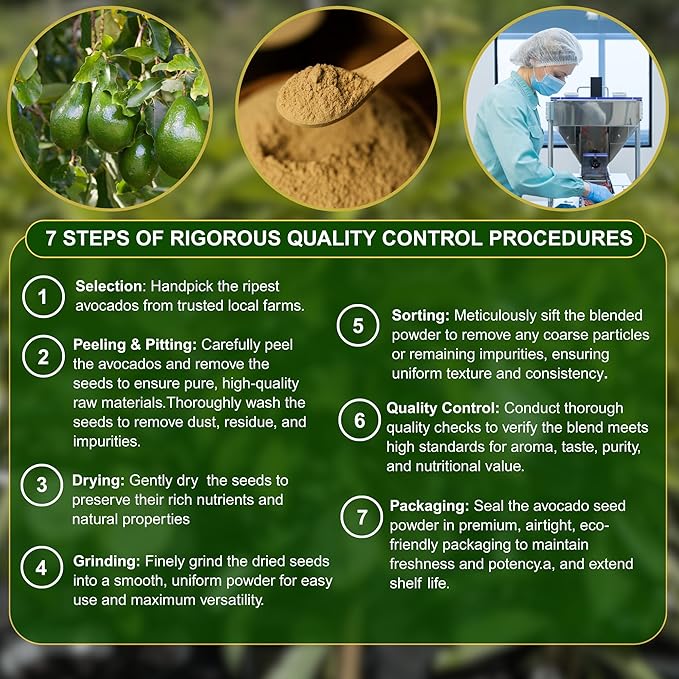 BOTAMONY Organic Avocado Seed Powder 7 oz, Pure Dehydrated Avocado Seeds, Caffeine-Free Superfood for Smoothies, Teas, Cooking & Baking, Non-GMO, Vegan, No Additives - Bloomnest