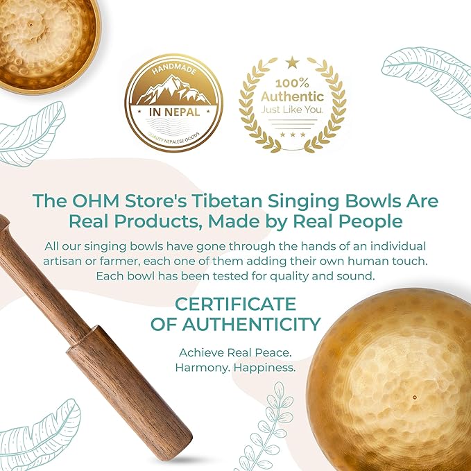 Handcrafted Tibetan Singing Bowl Set – 3.5” Sound Bowl for Meditation, Sound Healing & Yoga – Healing Instrument with Wooden Striker & Cushion – Authentic Hand-Hammered in Nepal