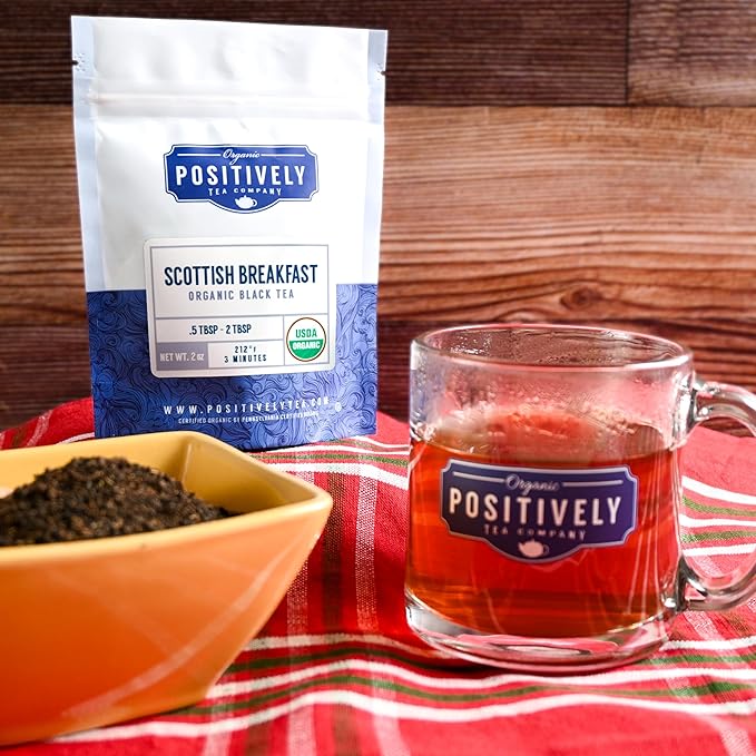Organic Positively Tea Company, Scottish Breakfast Black Tea, Loose Leaf, 16 Ounce - Bloomnest