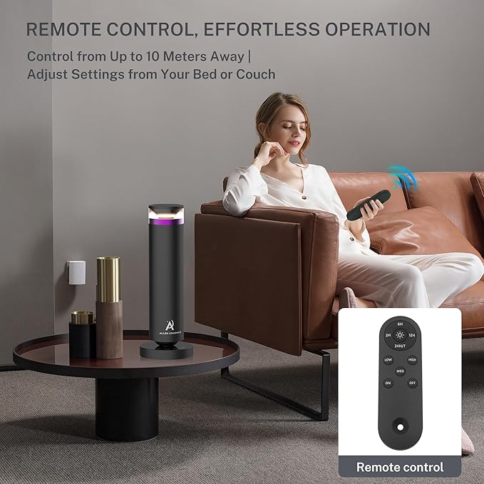 Waterless Scent Diffuser, Essential Oil Diffuser for Large Room up to 1500 Sq Ft with Warm White Breathing Light, Remote and Touch Control, No Oils Included, for Home Office Hotel