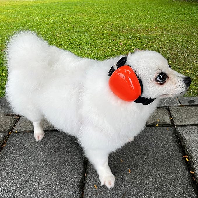 Dog Earmuffs for Hearing Protection 29dB NRR Ear Muffs Noise Protection (Small, Orange) - Bloomnest