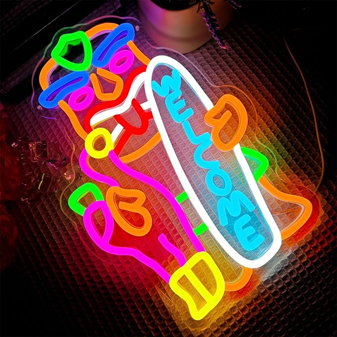 Tiki Bar Neon Sign Dimmable Flamingo Neon Sign for Wall Decor Hawaii Pool bar Party Tiki Bar Neon Light Up Sign for Wall Window Home Party Holiday Gift - Bloomnest