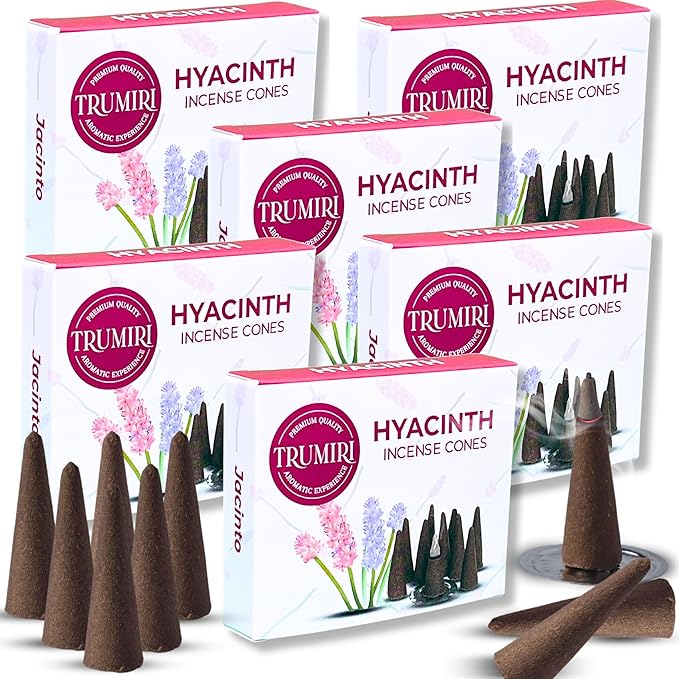 Hyacinth - Total 60 Cone Incense - Packs of 10 - 6 Scented Cone Incense Packs TRUMIRI