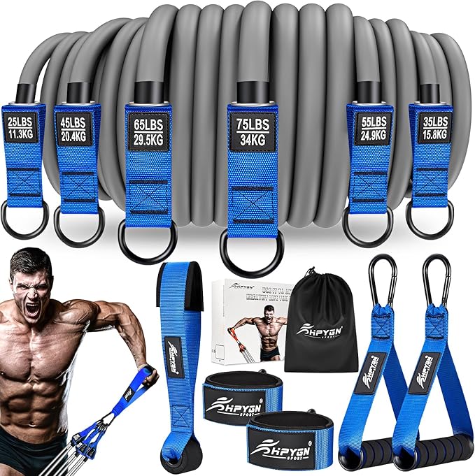 HPYGN Heavy Resistance Bands, 300LBS Exercise Bands for Working Out, Fitness Bands with Handles, Workout Bands for Men, Weight Bands Set for Muscle Training, Strength, Slim, Yoga, Home Gym Equipment - Bloomnest