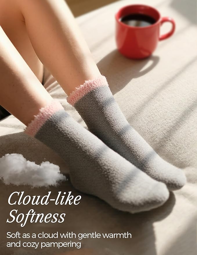 TEHOOK Warm & Cozy Valentines Gifts for Women, Fluffy Fuzzy Plush Sleeping Slipper Socks - Soft Warm Fabric - Bloomnest