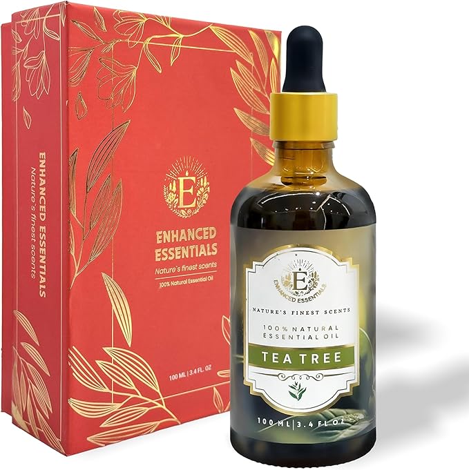 Luxurious Tea Tree Essential Oil by Enhanced Essentials|Concentrated,Natural and Slow Distilled Oils for Hair & Skin Care, Home Cleaning,Soap & Candle Making| Ideal for Businesses|3.38 fl oz (100 ml) - Bloomnest