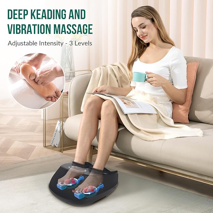 Snailax Shiatsu Foot Massager with Heat, Kneading, Compression, Vibration, Feet Massage Machine for Plantar Fasciitis, Neuropathy, Foot Warmer, Gifts for Women Men,Size 13 - Bloomnest