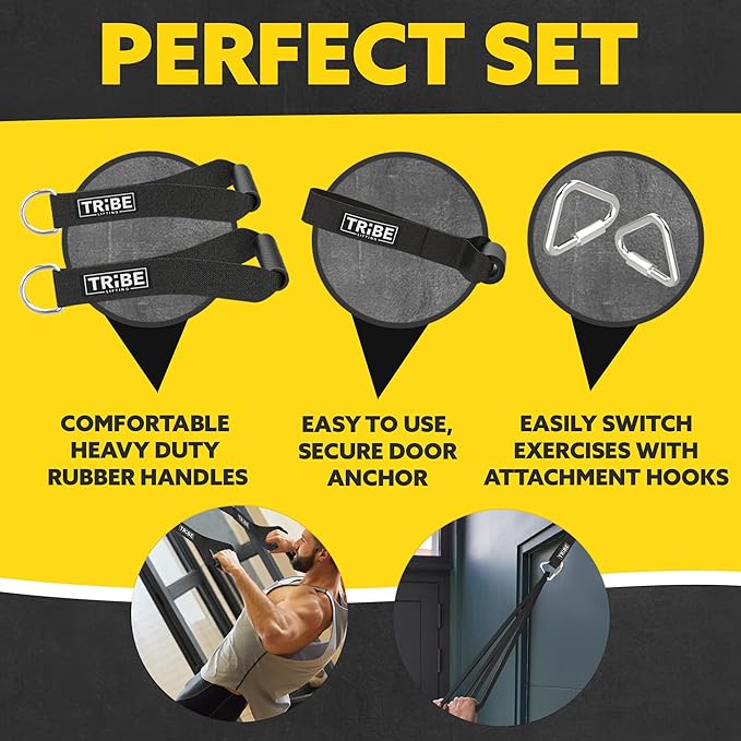 Long Resistance Bands for Working Out Men and Women - Set of 5 Pull-Up Bands, Rubber Handles and Door Anchor - Workout Bands Resistance for Men - Exercise Bands Resistance Bands Set - Bloomnest