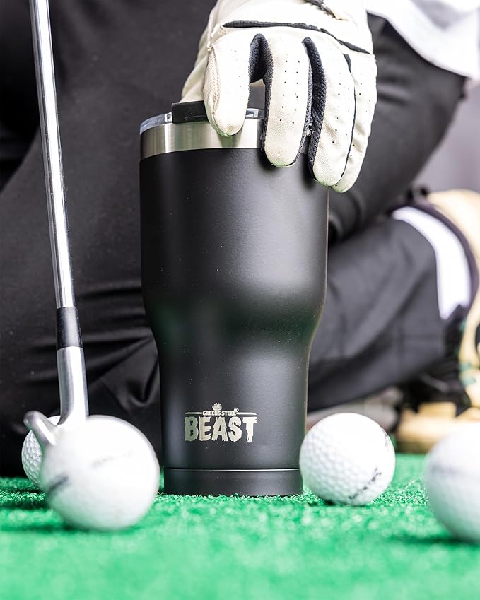 Beast 40 oz Tumbler Stainless Steel Vacuum Insulated Coffee Ice Cup Double Wall Travel Flask (Matte Black) - Bloomnest