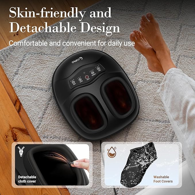 Shiatsu Foot Massager with Heat - Upgraded Foot Kneading Massage with App Control,Feet Massager for Plantar Fasciitis & Neuropathy Pain,Adjustable Compression & Heat,Fits Size Up to 13" - Bloomnest