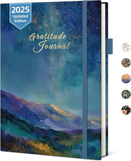 Gratitude Journal for Women – Undated Daily Mindfulness & Manifestation Journal with Prompts for Cultivate Affirmations, Positivity, Self-Care & Happiness - Starlit Peaks - Bloomnest