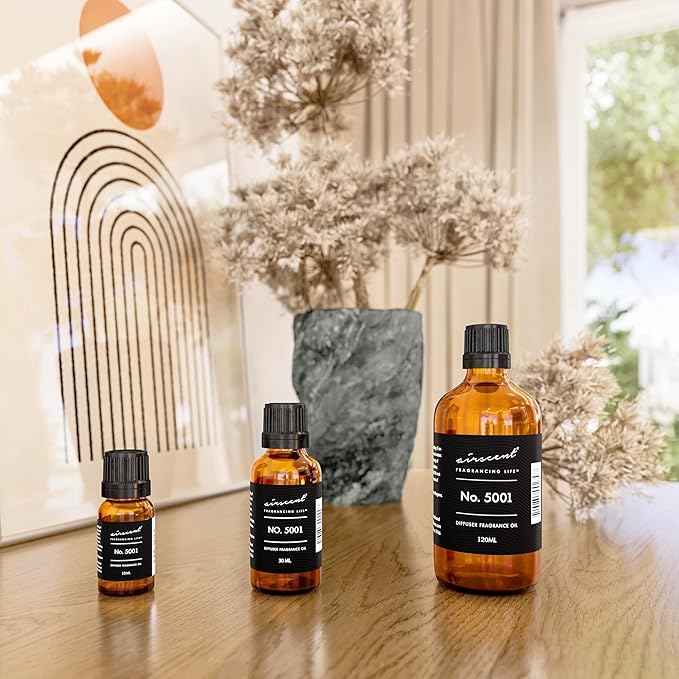 AirScent Baccarat Rouge Inspired Diffuser Oil - Perfume Dupe - Premium Fragrance Oil No. 5001 for Ultrasonic and Waterless Diffusers and Crafting - 10 mL, 0.34 fl oz Glass Dropper Bottle - Bloomnest