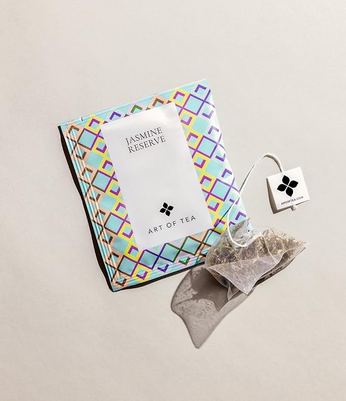Art of Tea | Organic Jasmine Reserve (Jasmine Tea) | 50 Eco Friendly Pyramid Tea Bag Sachets - Bloomnest