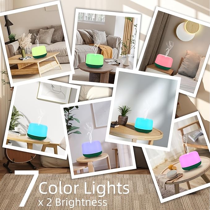 300ML Aromatherapy Diffuser for Home, Quiet Diffuser for Essential Oils with Remote Control, 7 LED Color Changing Light, Scent Cool Mist Air Humidifier - Bloomnest