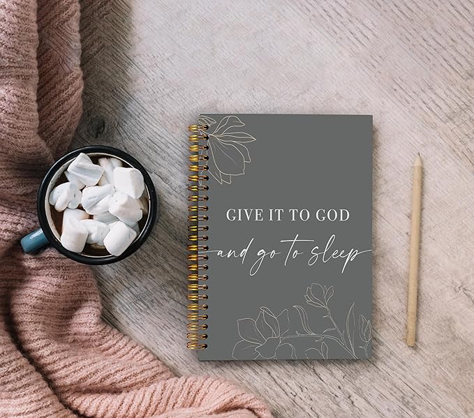 Give It To God And Go To Sleep Spiral Notebook,Bible Notebook Journal for Women Men Writing,College Ruled Spiral Notebook 5.5X8.3 Inch - Bloomnest