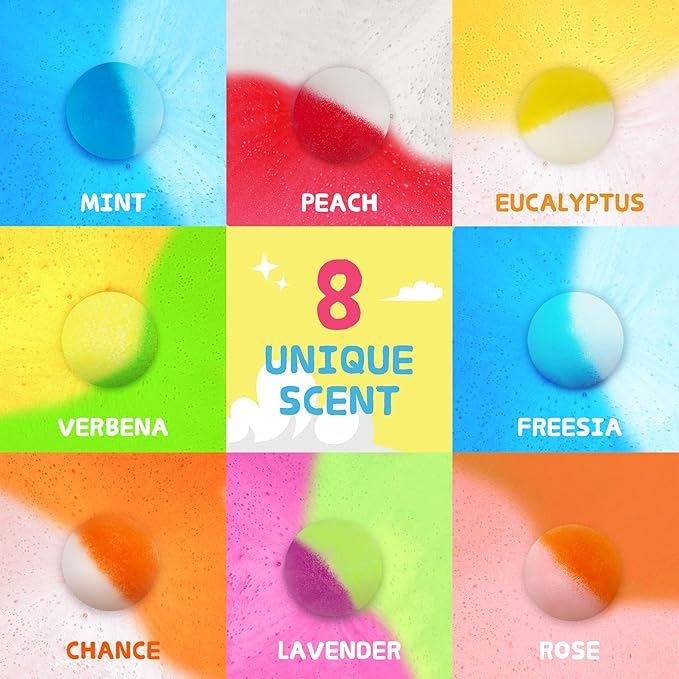 Bath Bombs for Kids with Toy Inside, 30 PCS Natrual and Organic Bubble Bath Bombs with Glow-in-The-Dark Surprise Inside, Perfect Handmade Birthday, Party, for Boys and Girls. - Bloomnest