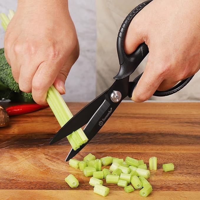 Sunnecko Kitchen Scissors All Purpose Heavy Duty Scissors Titanium Coated, Kitchen Shears for Food, Micro Serrated with Detachable Blades - Bloomnest