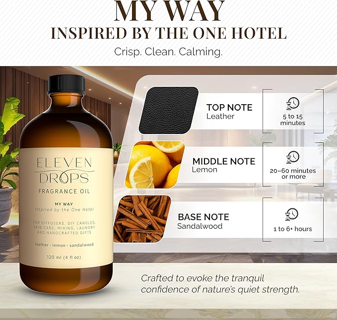 My Way Diffuser Oil - Premium Fragrance Oil Inspired by The One Hotel - Invigorating My Way Scent for Cold Air Diffusers, Home, Office, DIY Candles, Mixing, Lasting, Pet Friendly, 16oz - Bloomnest