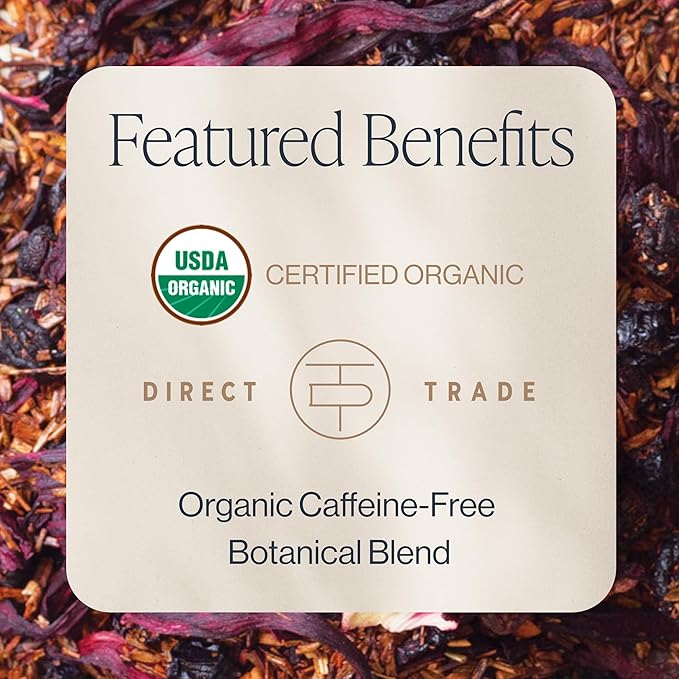 Rishi Tea Blueberry Rooibos Herbal Tea - Organic, Caffeine Free Loose Leaf Tea, Sweet & Tangy with Antioxidants, Ideal for Hot or Iced Tea - 16 Ounces, 45+ Servings - Bloomnest