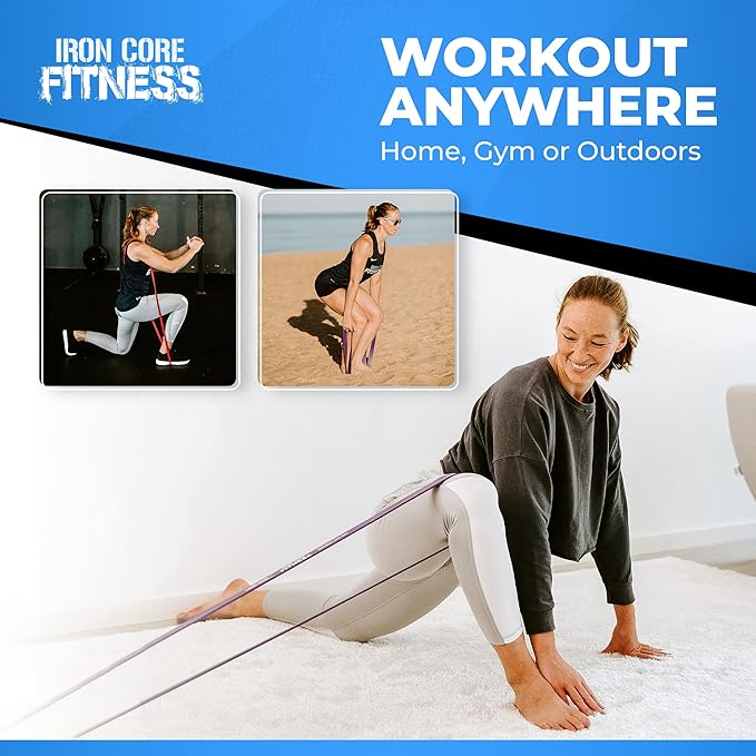 Pull Up Assistance Resistance Bands - Long Loop Power Bands for Men and Women - Strength Power Flexibility Training at Home & Gym - Ebooks & Workout Chart Included by Iron Core Fitness - Bloomnest