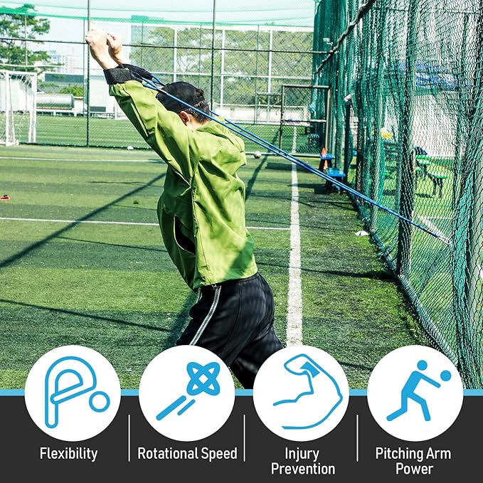 Zomiboo Baseball Bands Sports Resistance Exercise Bands Arm Strength Training Softball Baseball Pitching Training Workout Equipment for Youth Adult - Bloomnest