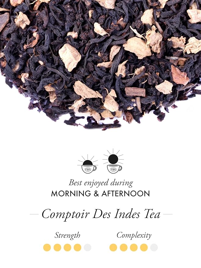 TWG Tea | Comptoir Des Indes Tea | Black Tea | Masala Chai & Spices | 15 Hand Sewn Cotton Teabags | Gift Set - Bloomnest