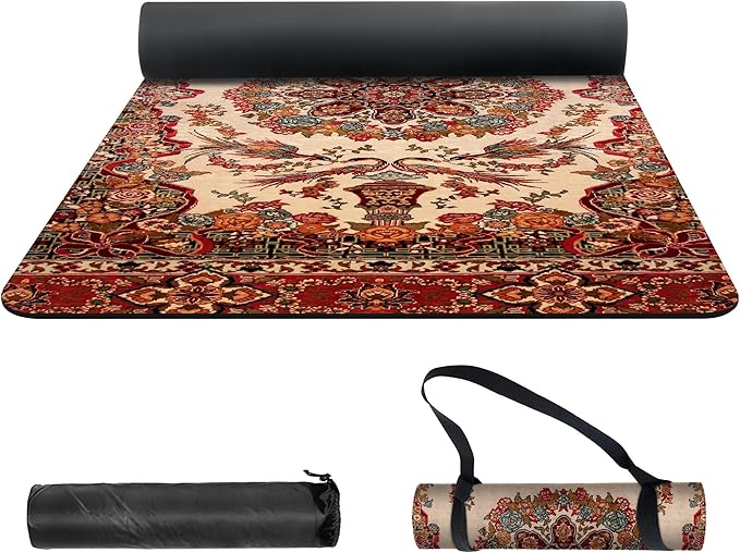 nuveti Yoga Mat Print Extra Thick TPE Non Slip Fitness Exercise Mat with Carrying Bag,72"x24" Extra Thick 6MM Exercise & Workout Mat for Yoga, Pilates Fitness and Floor Exercises - Bloomnest