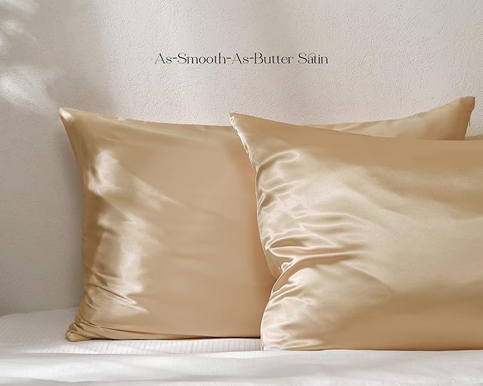 Yanibest Satin Pillowcase, King Size Pillow Cases Set of 2 - Silk Pillow Cases for Hair and Skin with Zipper, Silk Pillow Cases King for 20"x40", Exquisite Packaging for Women Men - Bloomnest