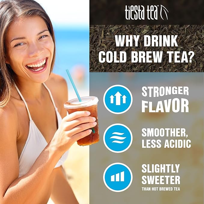 Tiesta Tea - Iced Tea Sampler Dry Flight Set, Loose Leaf, High to No Caffeine, Makes Cold Brew Iced Drink, Assorted Brew Sets with Herbal, Black, Fruit Blends & More, 8 Resealable Sample Pouches - Bloomnest