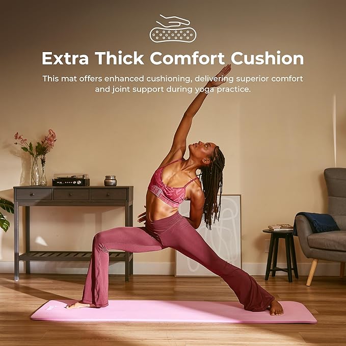 Sunny Health & Fitness Non-Slip Yoga Mat – Durable, Anti-Tear, Lightweight, Cushioned Support for Yoga, Pilates, Stretching Exercises, Meditation and Floor Workouts | Multiple Sizes & Colors - Bloomnest