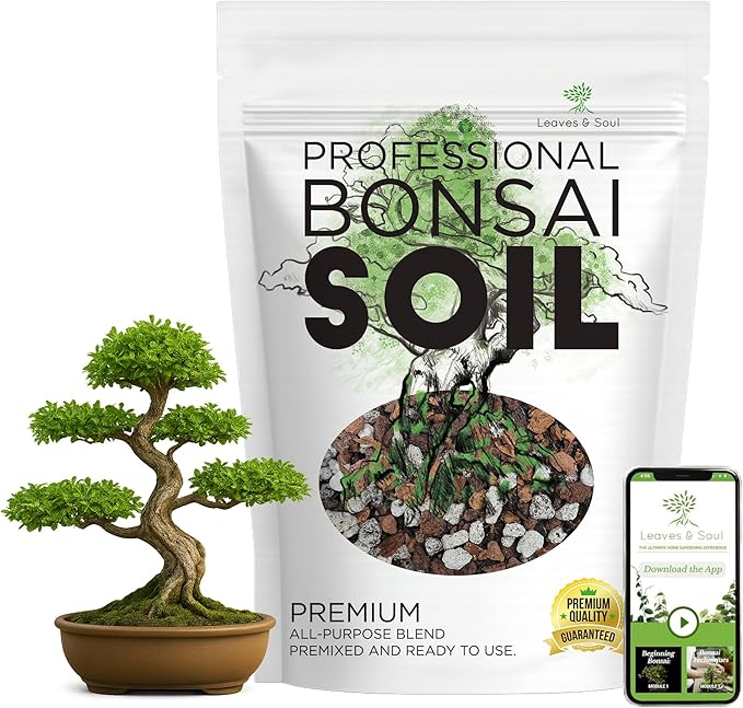 Large Bonsai Soil Premium All Purpose Blend | Pre-Mixed Ready to Use for Plant Support and Fast Drainage | Lava, Limestone Pearock, Calcined Clay and Pinebark | Extra Large 8.2 Quarts | Made in USA - Bloomnest