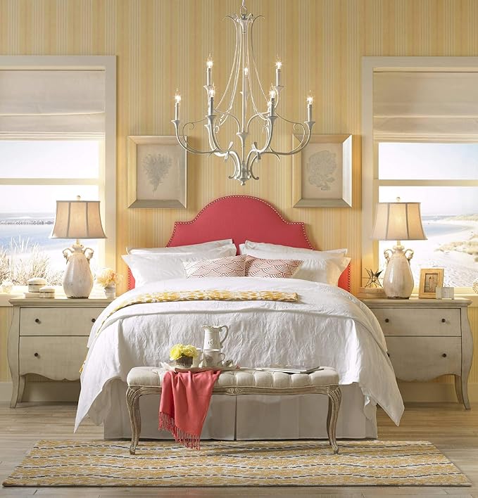 Regency Hill Isabella Country Cottage Jar Accent Table Lamp Rustic 27" Tall Ivory Ceramic Milk Crackle Beige Bell Shade Decor for Living Room Bedroom House Bedside Reading (Colors May Vary) - Bloomnest
