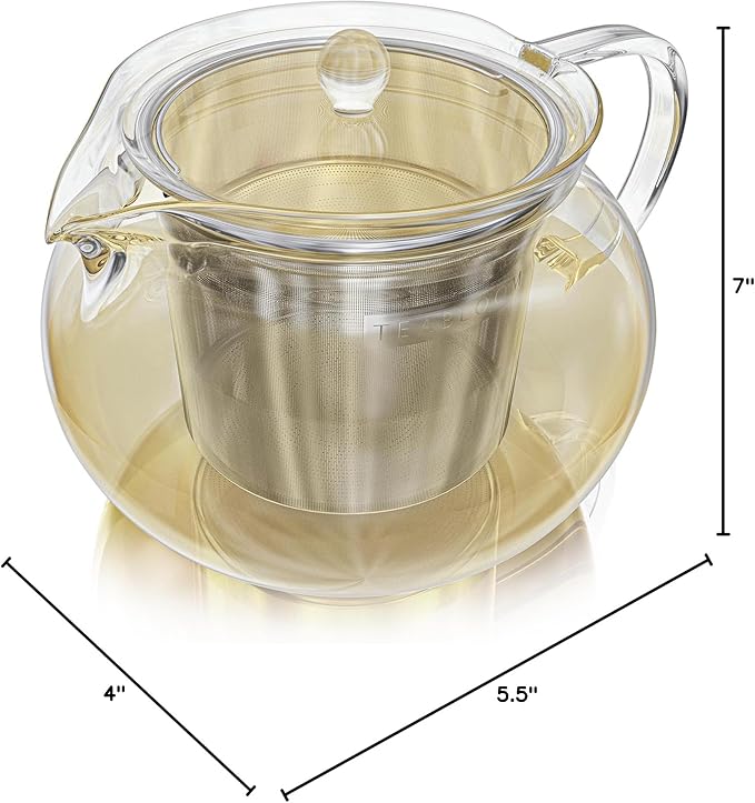 Teabloom Kyoto 2-in-1 Tea Kettle/Tea Maker – Heatproof Glass Teapot with Removable Loose Tea Filter – Tea Connoisseur's Choice - Bloomnest