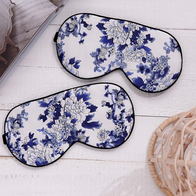 MAXFEEL Feel 100% Pure Silk Eye Mask - Sleep Eye Cover in Floral Colors (#39) - Bloomnest