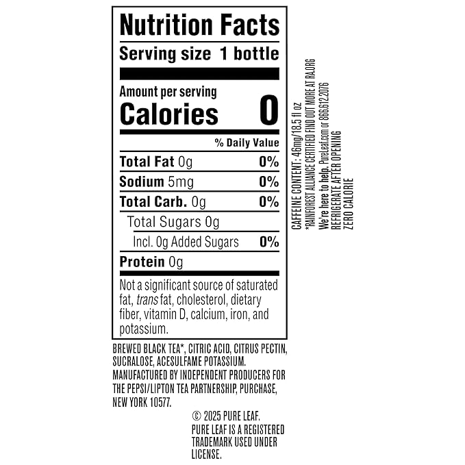 Pure Leaf Iced Tea, Zero Sugar Sweet Tea, 18.5 Fl Oz Bottles (Pack of 12) - Bloomnest