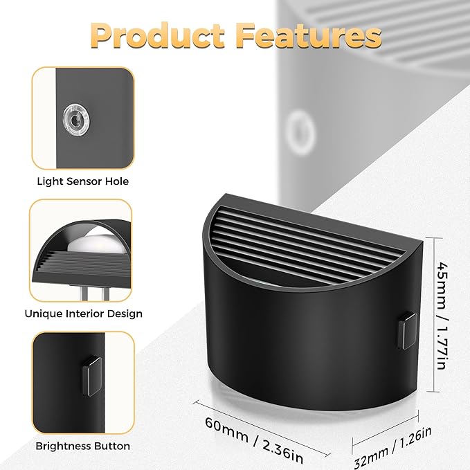DORESshop LED Night Light[4 Pack], Night Lights Plug into Wall, 3 Level Brightness Adjustable Plug in Night Light, Dusk to Dawn Sensor, Nightlights for Adults, Bedroom, Bathroom, Hallway, 3000K - Bloomnest