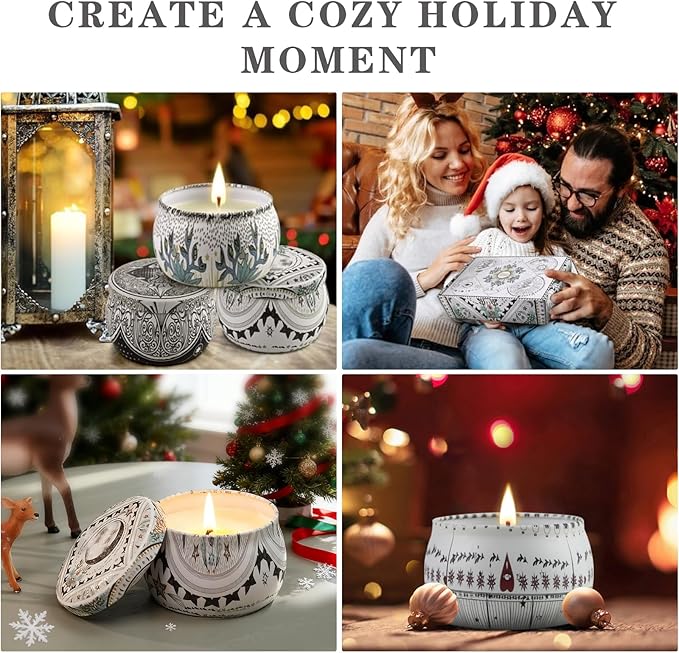 Scented Candles Gift Set, 6 Pack Soy Wax Candles for Home Aromatherapy, Long Lasting 200H, Natural Essential Oil Candles Gifts for Women, Ideal for Birthday, Thanksgiving, Christmas, Meditation - Bloomnest