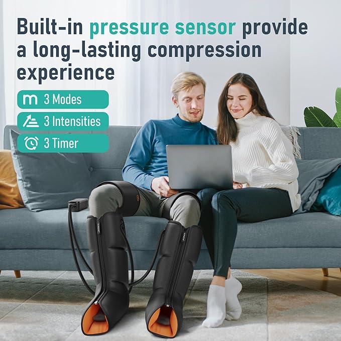 QUINEAR Leg Massager with Compression, 3-in-1 Foot Calf & Thigh Massager and Compression Therapy with Timer, Leg Massage Boots for Circulation and Pain Swelling Edema Relief, FSA-HSA Eligible - Bloomnest